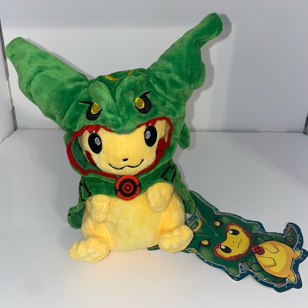 Rayquaza Poncho Pikachu Plush!!! 8/9 inches tall